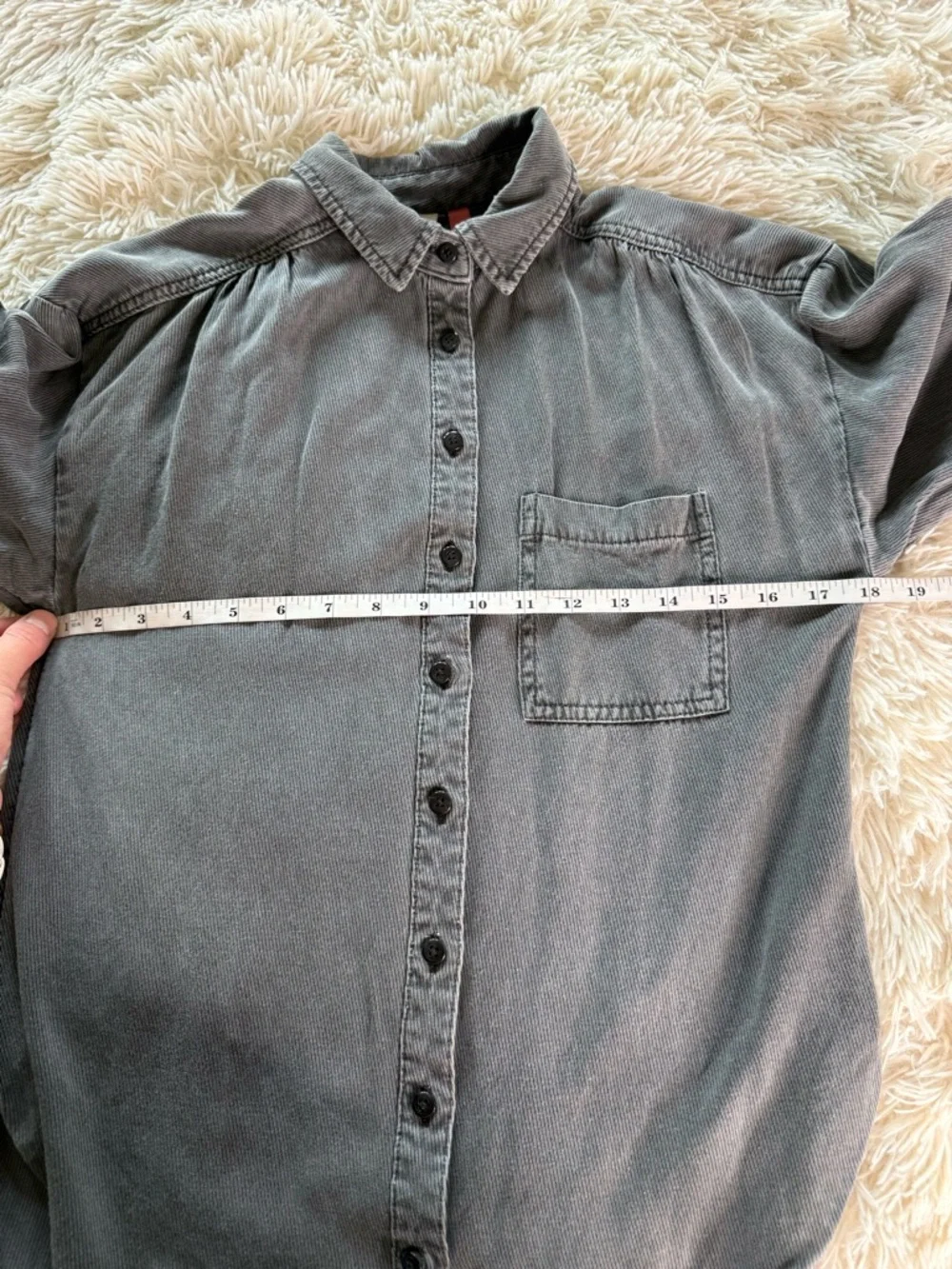Pilcro Anthropologie Grey Button Down Shirt Size XXS